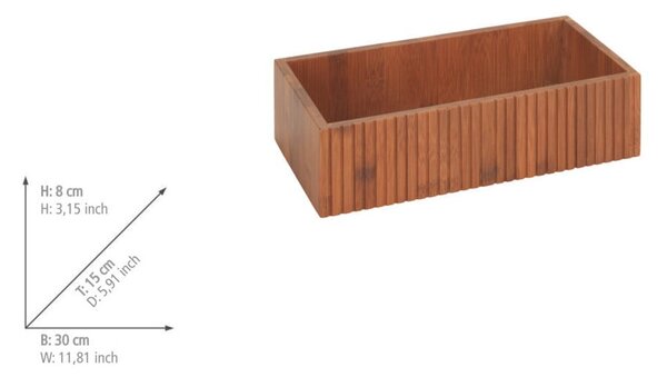 Bambusova kutija za pohranu u prirodnoj boji 30x15x8 cm Mera – Wenko