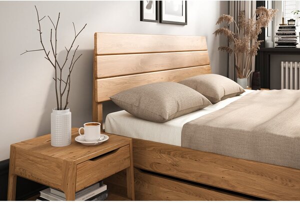 Bračni krevet od punog hrasta 160x200 cm u prirodnoj boji Twig – The Beds