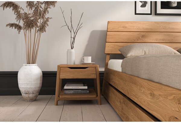 Bračni krevet od punog hrasta 160x200 cm u prirodnoj boji Twig – The Beds