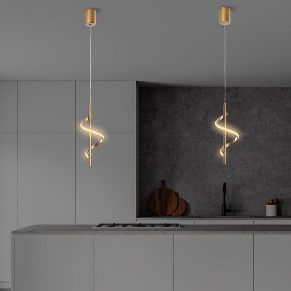 LED viseća svjetiljka u zlatnoj boji ø 16 cm Likma – Opviq lights