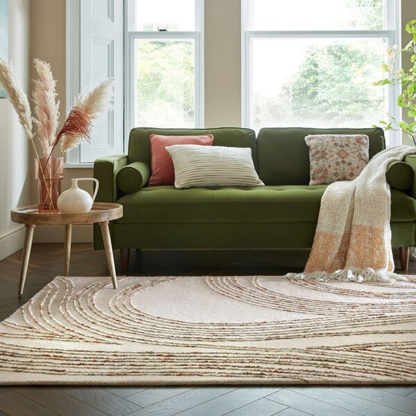 Narančasti/krem vunen tepih 160x230 cm Abstract Swirl – Flair Rugs