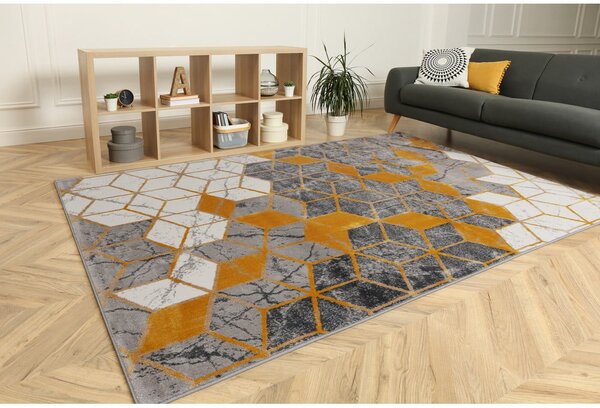 Oker žuti/sivi tepih 80x150 cm Soft – FD
