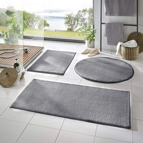 Sive kupaonske prostirke u setu 3 kom 50x90 cm – Mila Home