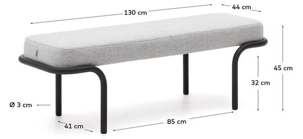 Svijetlo siva klupa Compo – Kave Home