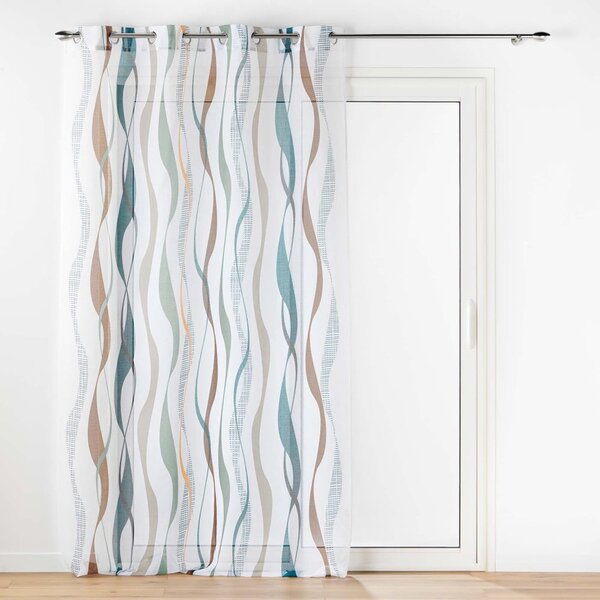 Bijela/plava prozirna zavjesa 140x280 cm Lisana – douceur d'intérieur