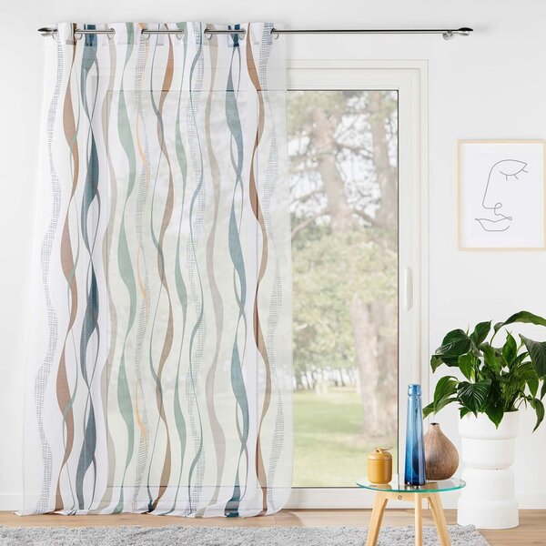 Bijela/plava prozirna zavjesa 140x280 cm Lisana – douceur d'intérieur