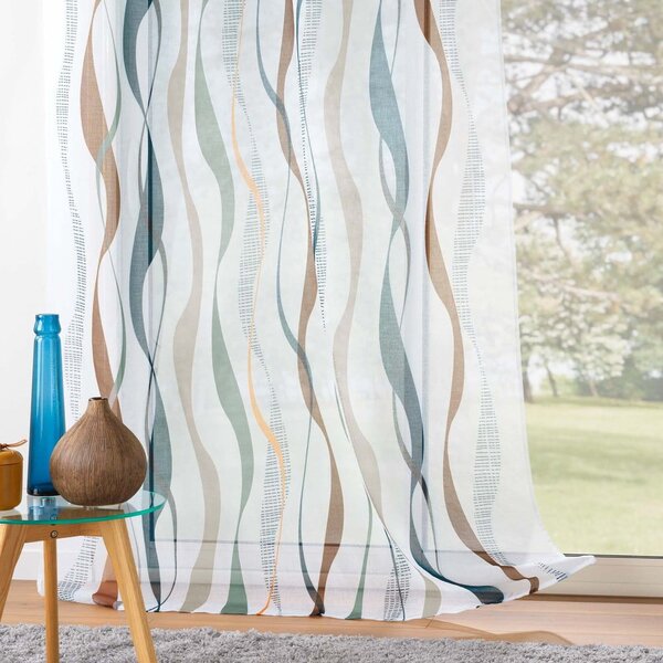 Bijela/plava prozirna zavjesa 140x280 cm Lisana – douceur d'intérieur