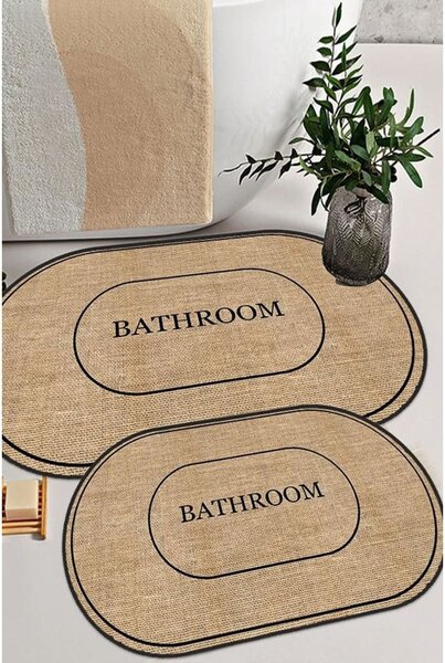 Crne/smeđe kupaonske prostirke u setu 2 kom 60x90 cm Jute Look – Mila Home