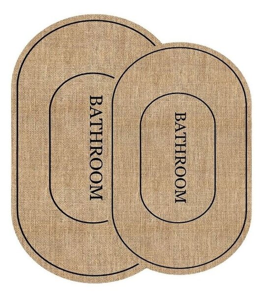 Crne/smeđe kupaonske prostirke u setu 2 kom 60x90 cm Jute Look – Mila Home
