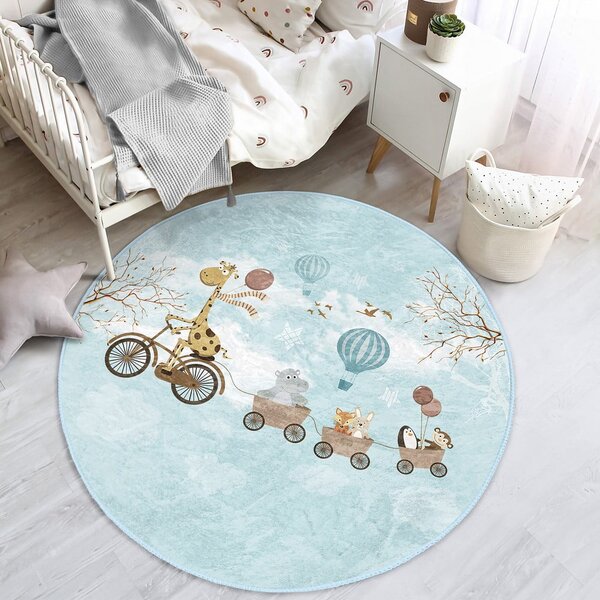 Svijetlo plavi dječji tepih ø 120 cm Comfort – Mila Home