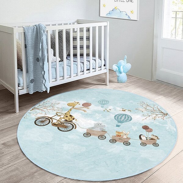Svijetlo plavi dječji tepih ø 120 cm Comfort – Mila Home
