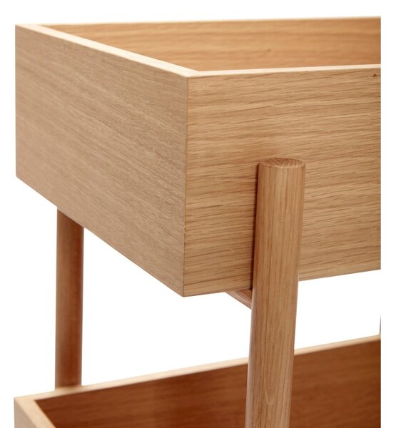 Pomoćni stol od punog hrasta u prirodnoj boji 34x43 cm Stack – Hübsch