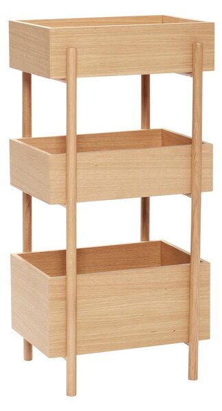 Pomoćni stol od punog hrasta u prirodnoj boji 34x43 cm Stack – Hübsch