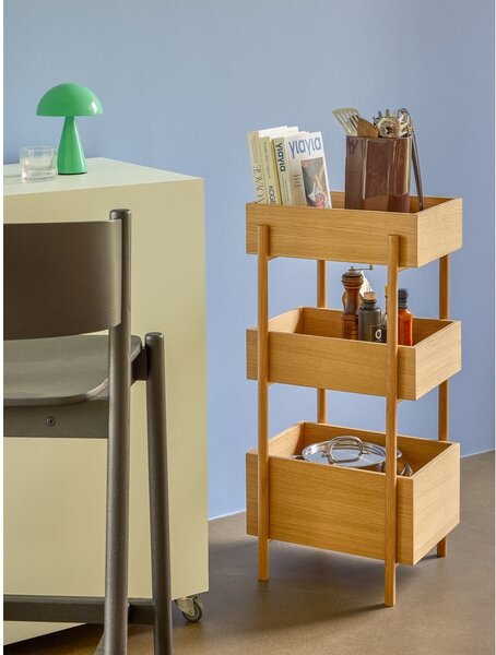 Pomoćni stol od punog hrasta u prirodnoj boji 34x43 cm Stack – Hübsch
