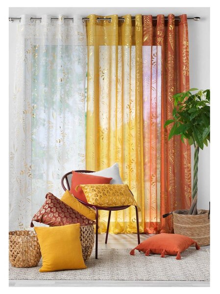 Narančasta prozirna zavjesa 140x280 cm Belflor – douceur d'intérieur