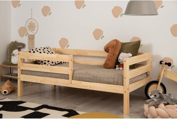 Dječji krevet od masivnog bora s prostorom za pohranu 80x160 cm u prirodnoj boji Mila CPD – Adeko