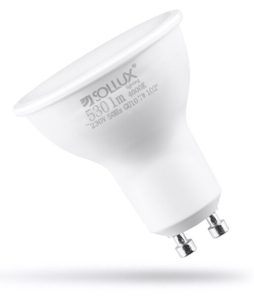 Neutralna LED žarulja GU10, 7 W – Sollux