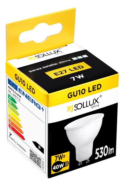 Neutralna LED žarulja GU10, 7 W – Sollux