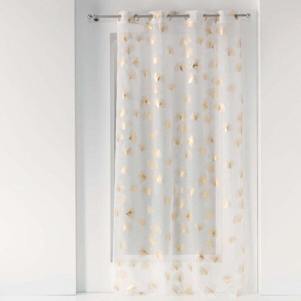 Bijela/u zlatnoj boji prozirna zavjesa 140x240 cm Ginkgold – douceur d'intérieur