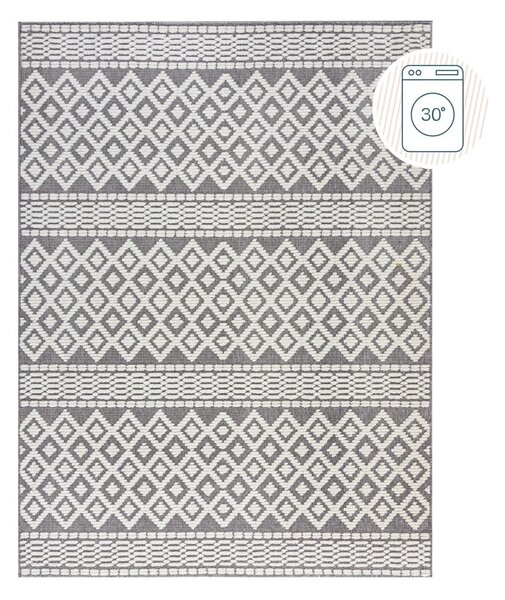 Sivi perivi tepih od šenila 160x240 cm Jhansi – Flair Rugs