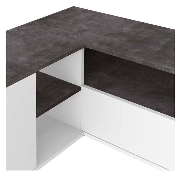 Bijela/siva TV komoda u betonskom dekoru 90x45 cm Angle – TemaHome