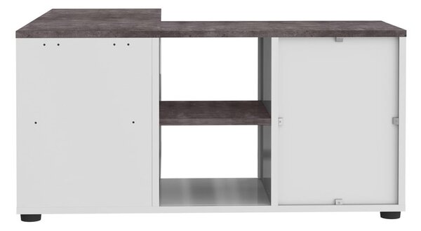 Bijela/siva TV komoda u betonskom dekoru 90x45 cm Angle – TemaHome