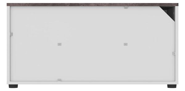 Bijela/siva TV komoda u betonskom dekoru 90x45 cm Angle – TemaHome