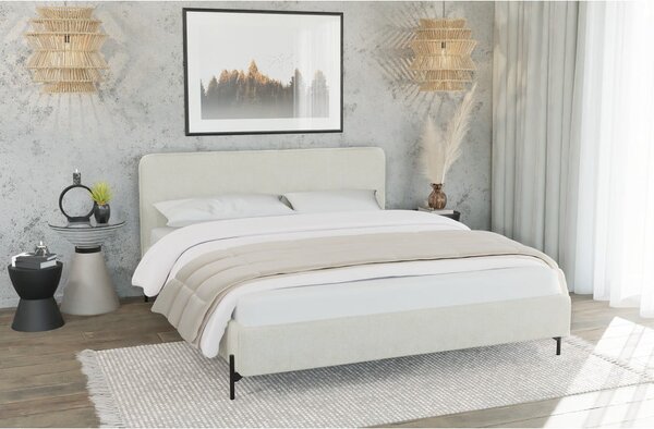 Bež tapecirani bračni krevet s podnicom 180x200 cm Barker – Ropez