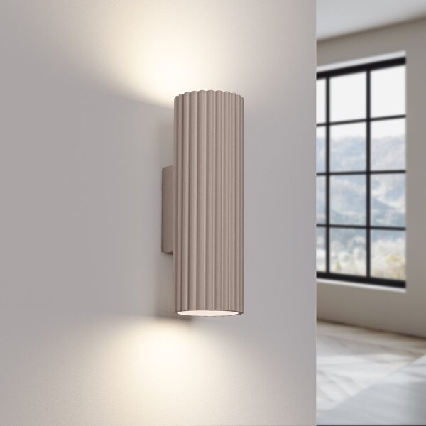 Smeđe-siva metalna zidna lampa ø 6,5 cm Gleam – Sollux