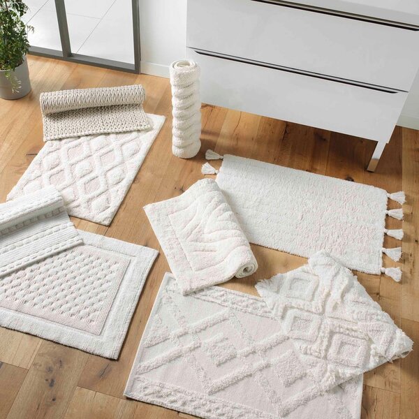 Bijela kupaonska prostirka 50x80 cm Minatis – douceur d'intérieur