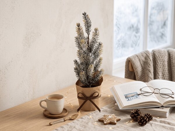 Ukrasno božićno drvce FROSTY TREE u cvjetnoj posudi 22 cm