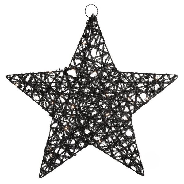 Božićna dekoracija zvijezda STARIELLE s LED osvjetljenjem 40 cm, crna