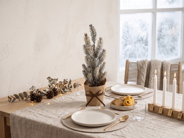 Ukrasno božićno drvce FROSTY TREE u cvjetnoj posudi 22 cm