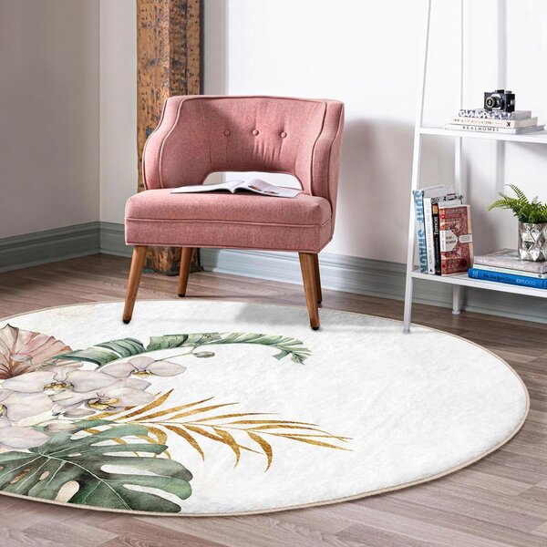 Krem periv/pogodan za robotski usisavač okrugli tepih ø 100 cm Comfort – Mila Home