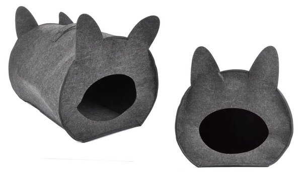 Tamno sivi šator za životinje za mačke 34x40 cm – Love Story