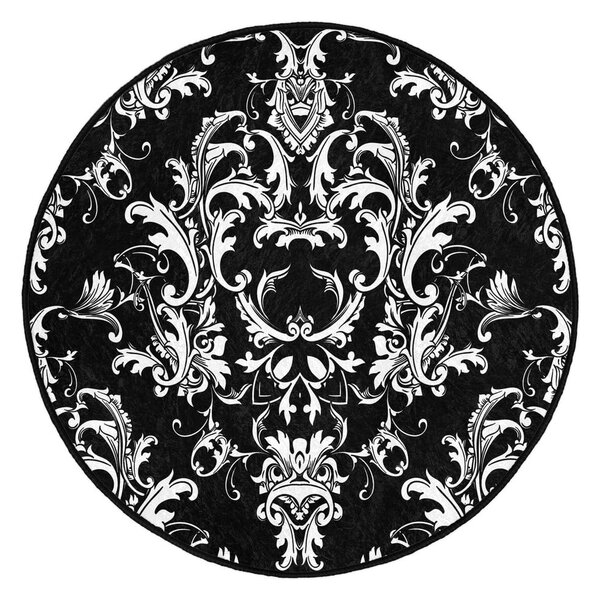 Crno-bijeli periv/pogodan za robotski usisavač okrugli tepih ø 100 cm Comfort – Mila Home