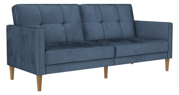Plava baršunasti sklopiva sofa 207 cm Lilly – Støraa