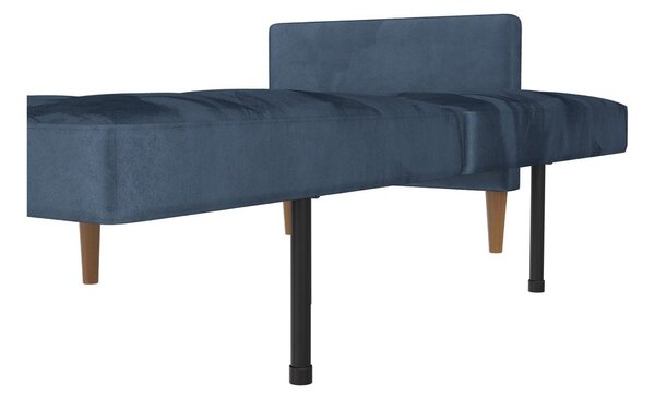Plava baršunasti sklopiva sofa 207 cm Lilly – Støraa