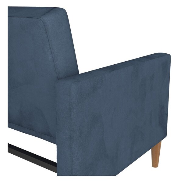 Plava baršunasti sklopiva sofa 207 cm Lilly – Støraa