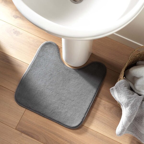 Antracitno siva kupaonska prostirka za WC 45x45 cm Vitamine – douceur d'intérieur