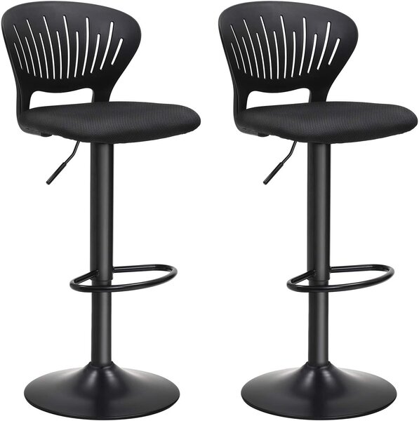 Barska stolica podesiva po visini s naslonom za leđa, set od 2 komada, 40 x 85-107 x 42 cm