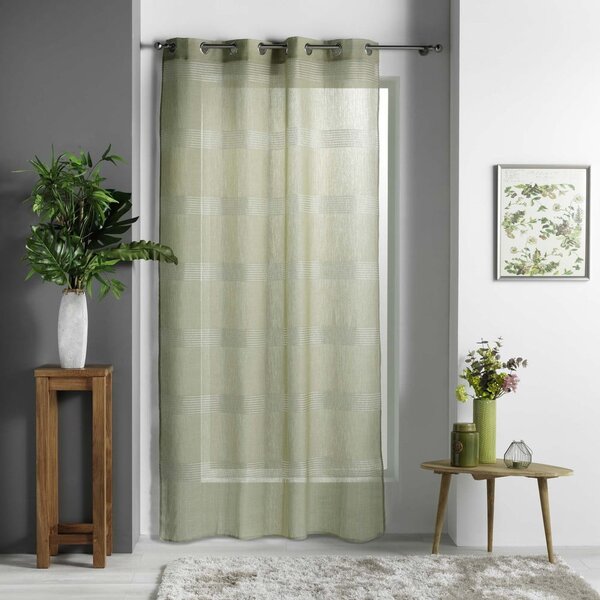 Kaki zelena prozirna zavjesa 140x280 cm Ajourela – douceur d'intérieur