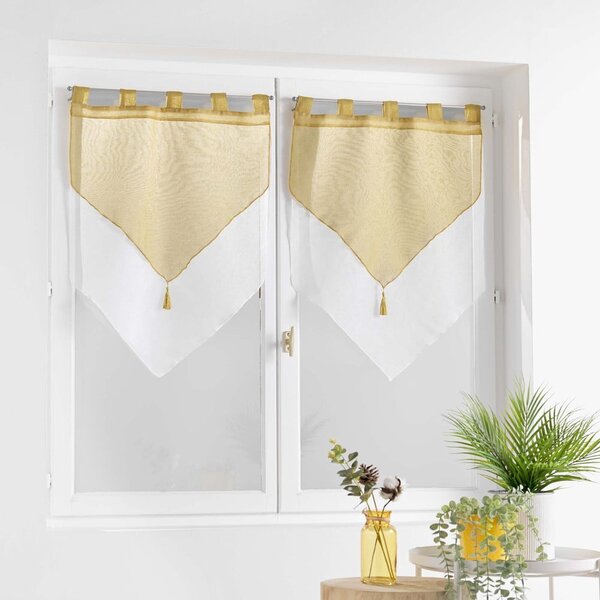 Žute/bijele prozirne zavjese u setu 2 kom 60x90 cm Duetto – douceur d'intérieur
