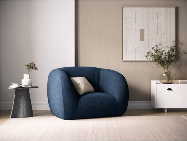 Plava fotelja od bouclé tkanine Essen – Cosmopolitan Design