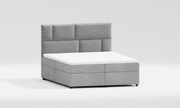 Svijetlo sivi boxspring krevet s prostorom za pohranu 160x200 cm Lola – Ropez