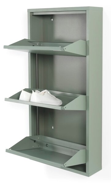 Prljavo zeleni metalni preklopni ormarić za cipele 50x103x15 cm Billy – Spinder Design