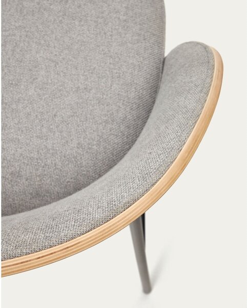 Siva/u prirodnoj boji barska stolica (visine sjedala 65 cm) Eamy – Kave Home