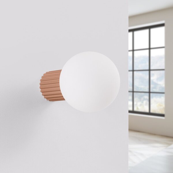 Svjetlo smeđa zidna lampa ø 12 cm Orbital – Sollux