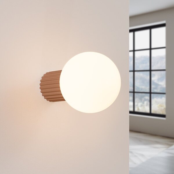 Svjetlo smeđa zidna lampa ø 12 cm Orbital – Sollux