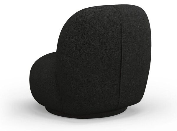 Crna fotelja od bouclé tkanine Chuck – Micadoni Home